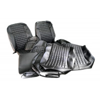 Обивка (не чехлы) сидений Recaro экокожа (центр с перфорацией) с цветной строчкой Ромб/Квадрат для ВАЗ 2108-21099, 2113-2115, 5-дверной Лада 4х4 (Нива) 2131