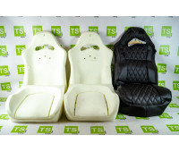 Комплект для сборки сидений Recaro экокожа гладкая с цветной строчкой Ромб/Квадрат на ВАЗ 2108-21099, 2113-2115, 5-дверная Нива 2131