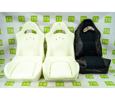 Комплект для сборки сидений Recaro экокожа с алькантарой (цветная строчка Ромб/Квадрат) для ВАЗ 2108-21099, 2113-2115, 5-дверная Нива 2131