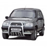 Защита переда с дополнительной защитой двигателя низ с трубой, с усами на Шевроле Нива рестайлинг 2009-2015 г.в