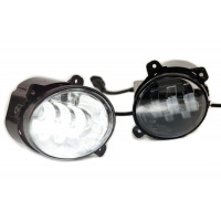 Мощные светодиодные противотуманные фары Sal-Man 60W 5 полос для Калина, Калина 2, Гранта, Ларгус, Датсун до 2019 г.в., УАЗ Патриот
