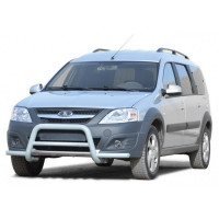 Защита переда ТехноСфера С усами d63 нержавейка на Ларгус