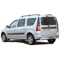 Защита заднего бампера ТехноСфера Труба с проступью d63.5 нержавейка на Ларгус Защита заднего бампера ТехноСфера Труба с проступью d63.5 нержавейка на Ларгус