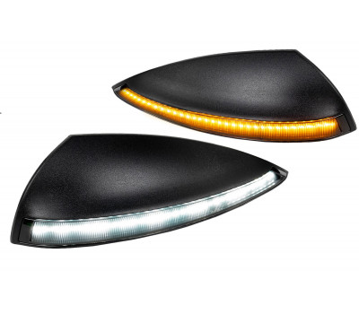 Реснички на фары Sal-Man темное стекло с ДХО и динамическими повторителями поворотников для Приора