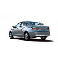 Защита заднего бампера из нержавейки ТехноСфера Труба d51 для Веста Защита заднего бампера из нержавейки ТехноСфера Труба d51 для Веста