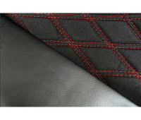 Обивка сидений (не чехлы) экокожа с тканью Полет (цветная строчка Ромб/Квадрат) для 3-дверной Лада 4х4 (Нива) 21214 с 2020 г.в.