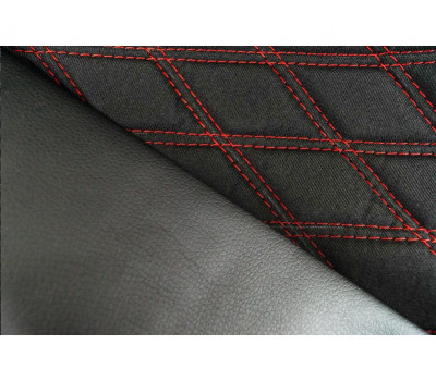 Обивка сидений (не чехлы) экокожа с тканью Полет (цветная строчка Ромб/Квадрат) для 3-дверной Лада 4х4 (Нива) 21214 с 2020 г.в.
