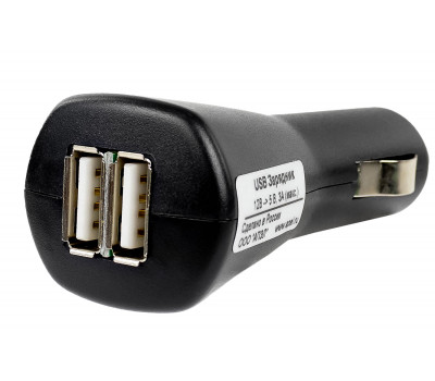 USB зарядное устройство на 2 слота от прикуривателя автомобиля