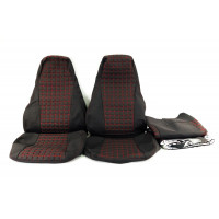 Обивка сидений (не чехлы) ткань с черной тканью 10мм (цветная строчка Ромб/Квадрат) для ВАЗ 2107