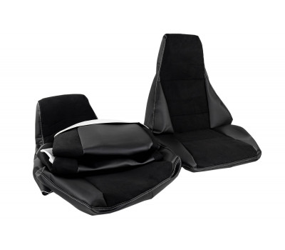 Обивка сидений (не чехлы) экокожа с алькантарой на ВАЗ 2107