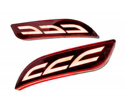 Диодные красные катафоты с тройным узором для Приора 2