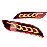 Диодные красные катафоты с узором 5 скоб для Приора SE, Приора 2 Диодные красные катафоты с узором 5 скоб для Приора SE, Приора 2