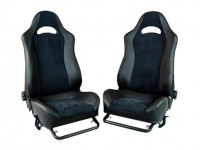 Комплект анатомического салона Recaro в сборе черная ткань (центр черная ткань 10мм) для ВАЗ 2111, 2112, Приора хэтчбек, универсал