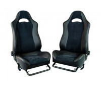 Комплект анатомического салона Recaro в сборе черная ткань (центр черная ткань 10мм) для ВАЗ 2111, 2112, Приора хэтчбек, универсал