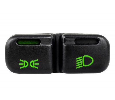 Кнопка включения наружного освещения АВАР с зеленой подсветкой и зеленой индикаций включения габаритов (секция фар без индикации) для ВАЗ 2113, 2114, 2115, Шевроле Нива Кнопка включения наружного освещения АВАР с зеленой подсветкой и зеленой индикаций включения габаритов (секция фар без индикации) для ВАЗ 2113, 2114, 2115, Шевроле Нива