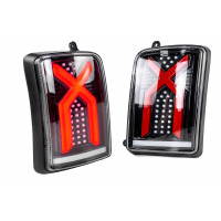 Задние светодиодные фонари Иксы (красные) с бегающим повторителем для Лада 4х4 (Нива) 21213, 21214, 2131, Урбан