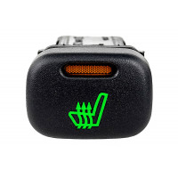 Кнопка обогрева сидений с зеленой подсветкой и оранжевой индикацией для ВАЗ 2113, 2114, 2115, Калина, Шевроле Нива Кнопка обогрева сидений с зеленой подсветкой и оранжевой индикацией для ВАЗ 2113, 2114, 2115, Калина, Шевроле Нива