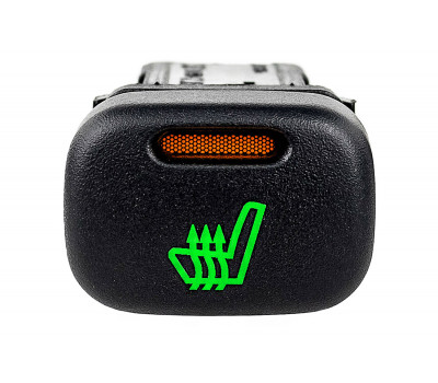 Кнопка обогрева сидений с зеленой подсветкой и оранжевой индикацией для ВАЗ 2113, 2114, 2115, Калина, Шевроле Нива