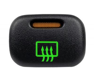 Кнопка включения обогрева заднего стекла с зеленой подсветкой и оранжевой индикацией для ВАЗ 2113, 2114, 2115, Калина, Шевроле Нива