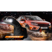 Модельная ручка КПП Ferrum Cross с пыльником из экокожи (биэластик) на Веста Модельная ручка КПП Ferrum Cross с пыльником из экокожи (биэластик) на Веста