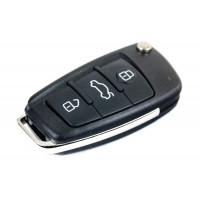 Ключ выкидной в стиле Ауди без чипа (пустой) для Приора, Калина, Калина 2, Гранта, Гранта FL до 2019 года и с 2023 года, ВАЗ 2113-2115, 2110-2112, 2108-21099, Нива Тревел, Шевроле, Датсун