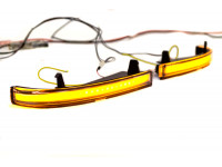 Динамические повторители поворота белые матовые Лексус Стайл с многоцветным миганием в зеркала для Приора 2