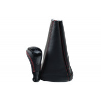 Ручка КПП Sal-Man в стиле Весты с пыльником, красной прострочкой и черной вставкой для ВАЗ 2113, 2114, 2115 Ручка КПП Sal-Man в стиле Весты с пыльником, красной прострочкой и черной вставкой для ВАЗ 2113, 2114, 2115