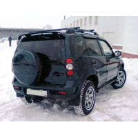 Силовые пороги N-Parts стальные с пластиковыми заглушками для Шевроле Нива Силовые пороги N-Parts стальные с пластиковыми заглушками для Шевроле Нива