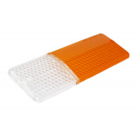 Оригинальное стекло левого подфарника бело-оранжевое для ВАЗ 2106 Оригинальное стекло левого подфарника бело-оранжевое для ВАЗ 2106