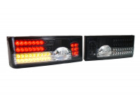 Задние диодные фонари, серые с белой полосой и бегающим поворотником в стиле Лексуса для ВАЗ 2108-21099, 2113, 2114
