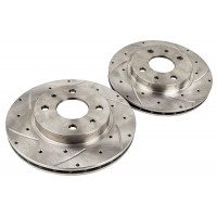 Вентилируемые тормозные диски АТС-SPORT R13 с насечками и перфорацией для Гранта, Гранта FL, Калина, ВАЗ 2110-2112 Вентилируемые тормозные диски АТС-SPORT R13 с насечками и перфорацией для Гранта, Гранта FL, Калина, ВАЗ 2110-2112