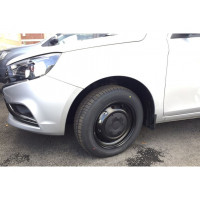 Черные колпаки Мини на штампованные диски R15 (разболтовка 4х100) для Веста, Иксрей, Ларгус, Логан, Сандеро, Альмера