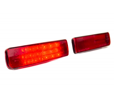 Двухрежимные (габариты и стоп-сигнал) светодиодные катафоты в задний бампер для Шевроле Нива, ВАЗ 2111