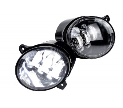 Диодные ПТФ Sal-Man 7 полос (ближний свет 60W и дальний 50W) для Калина, Калина 2, Гранта, Ларгус, Датсун до 2019 года, УАЗ Патриот
