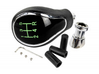 Ручка КПП Sal-Man в стиле Весты хром с зеленой подсветкой для Датсун, Веста, Приора 2, Калина 2, Гранта FL, Гранта с тросовым приводом