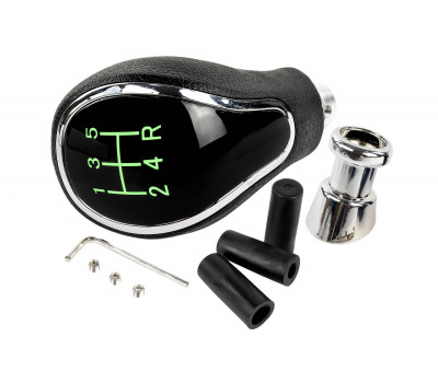 Ручка КПП Sal-Man в стиле Весты хром с зеленой подсветкой для Датсун, Веста, Приора 2, Калина 2, Гранта FL, Гранта с тросовым приводом