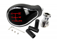 Ручка КПП Sal-Man в стиле Весты хром с красной подсветкой для Датсун, Веста, Приора 2, Калина 2, Гранта FL, Гранта с тросовым приводом