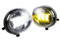 Двухцветные диодные ПТФ Sal-Man (бело-синий 6000К и желтый 3000К) 50W для Мазда 3, 6, CX5