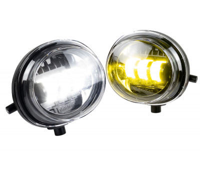 Двухцветные диодные ПТФ Sal-Man (бело-синий 6000К и желтый 3000К) 50W для Мазда 3, 6, CX5