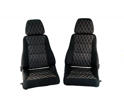 Комплект тканевых передних сидений Ромб с салазками для ВАЗ 2109, 21099, 2114, 2115