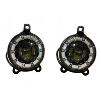 Диодные двухцветные ПТФ с металлическим корпусом 4 линзы с ДХО для Приора, Шевроле Нива с 2009 года Диодные двухцветные ПТФ с металлическим корпусом 4 линзы с ДХО для Приора, Шевроле Нива с 2009 года