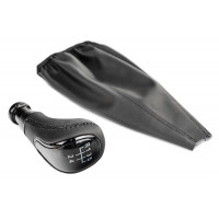 Ручка КПП Sal-Man в стиле Весты с пыльником с черной прострочкой и черной вставкой для ВАЗ 2108-21099