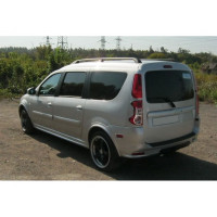 Комплект накладок на арки и пороги черная шагрень для Ларгус