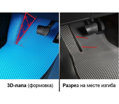 Салонные коврики EVA SPC (Эконом 6мм) черный ромб для Приора