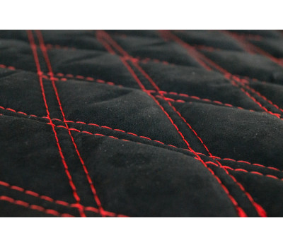Модельные чехлы сидений (не обивка) ткань с алькантарой (цветная строчка Ромб/Квадрат) для Ларгус 5-местных