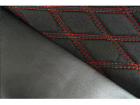 Модельные чехлы сидений (не обивка) экокожа с тканью Полет (цветная строчка Ромб/Квадрат) для Лада Ларгус 5 мест