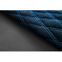 Универсальная защитная накидка из гладкой экокожи с двойной цветной строчкой Ромб под детское кресло Универсальная защитная накидка из гладкой экокожи с двойной цветной строчкой Ромб под детское кресло