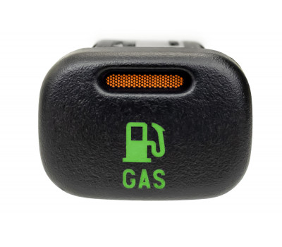 Кнопка GAS в автомобили с газобаллонным оборудованием с зеленой подсветкой, оранжевой индикацией и фиксацией для Калина, ВАЗ 2113-2115, Шевроле Нива