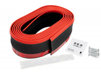 Универсальная резиновая губа Самурай черная с красным кантом на передний бампер