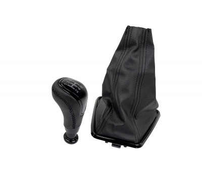 Ручка КПП Sal-Man черный лак с пыльником, рамкой и черной прострочкой для Веста Ручка КПП Sal-Man черный лак с пыльником, рамкой и черной прострочкой для Веста